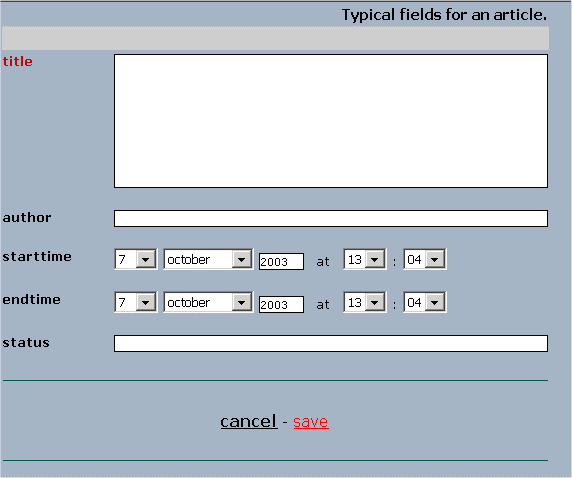 A list of articles in the edit wizard for an article